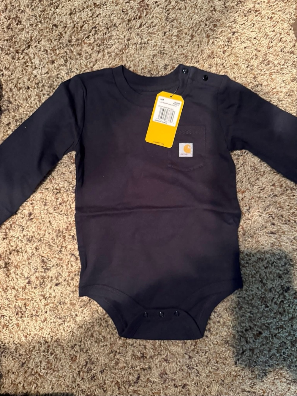 Carhartt Black Long-Sleeve Baby Bodysuit
